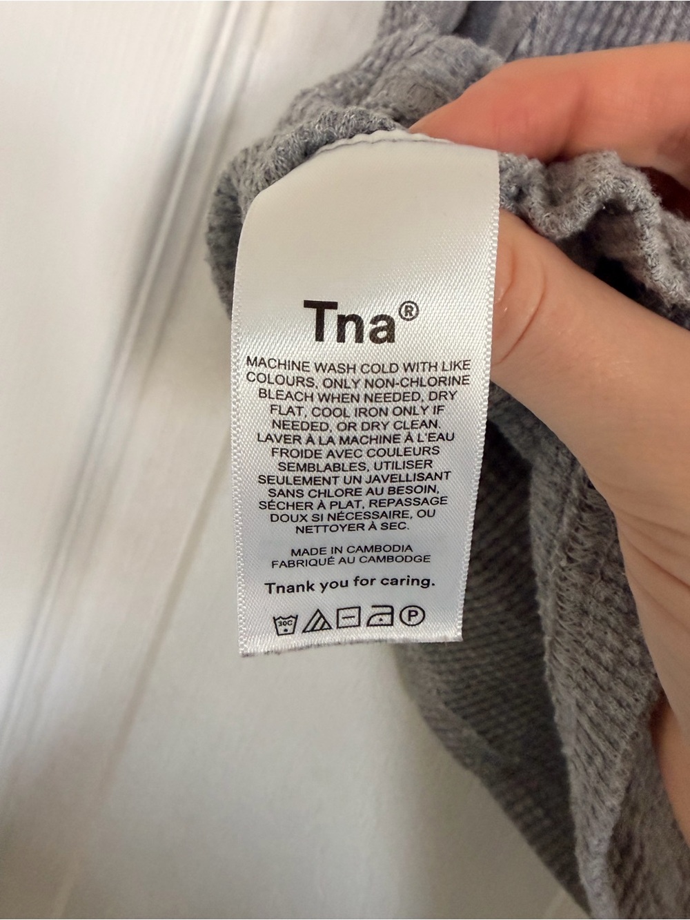 TNA waffle crop top Gray - Picture 5 of 5